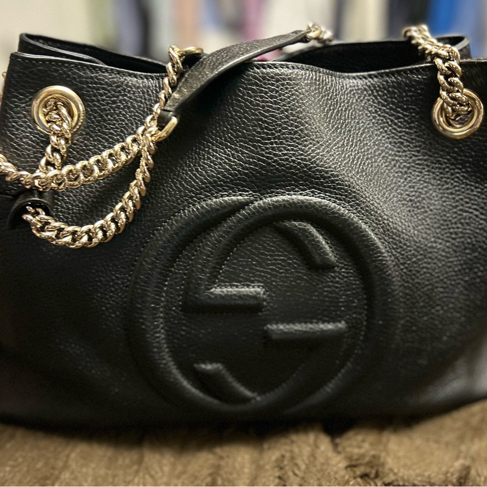 Gucci Black Leather Shoulder Bag